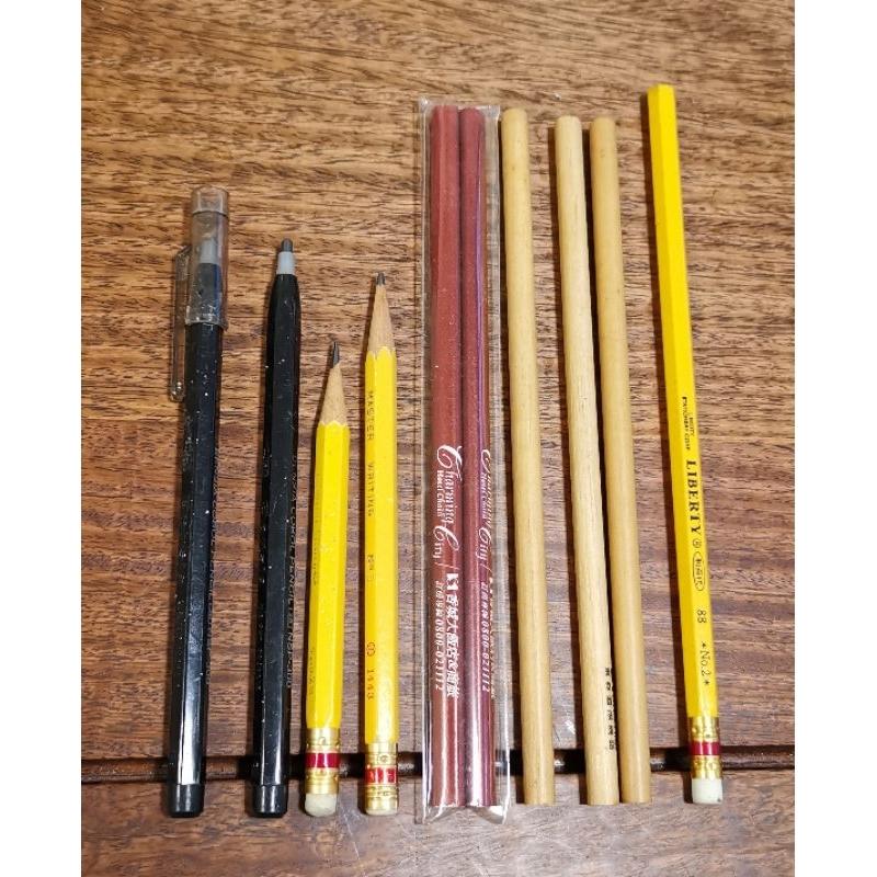 二手文具，8支鉛筆+2支答案卡鉛筆+10個瓢蟲小木夾-細節圖2