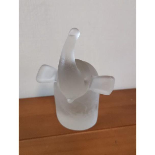老物件，玻璃大象擺件，有瑕疵-細節圖3