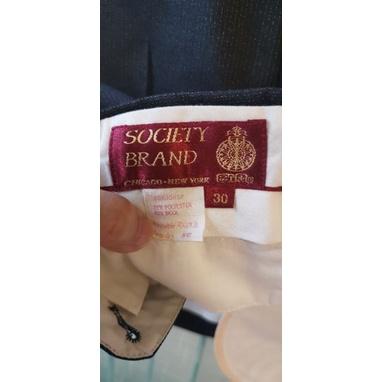 二手男士46號深藍色西裝全套，歐風Society Brand西裝，45%羊毛布料-細節圖8