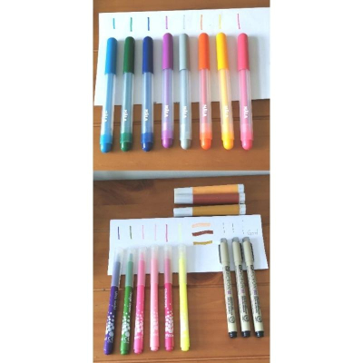 櫻花牌代針筆三支（005、02、03）+MALA彩色筆8支+MAPED記號筆6支，只要250元