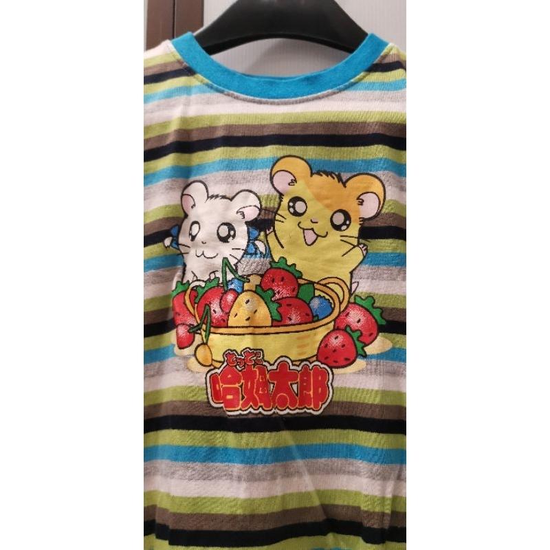 全新NINI KIDS無吊牌女童長袖洋裝，已下水清洗，哈姆太郎、條紋圖案，尺碼130公分-細節圖4
