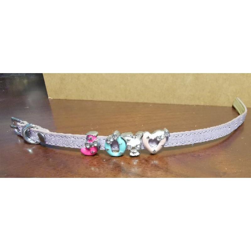 二手JOY❤️紫色皮手環+琺瑯字母-細節圖2