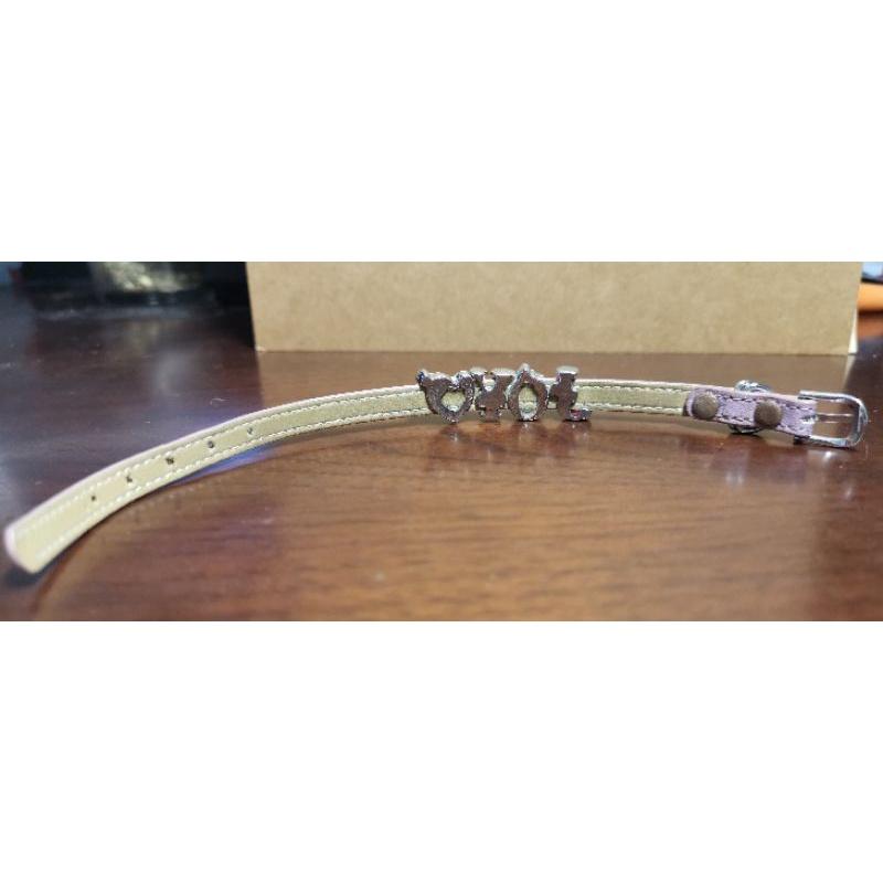 二手JOY❤️紫色皮手環+琺瑯字母-細節圖3