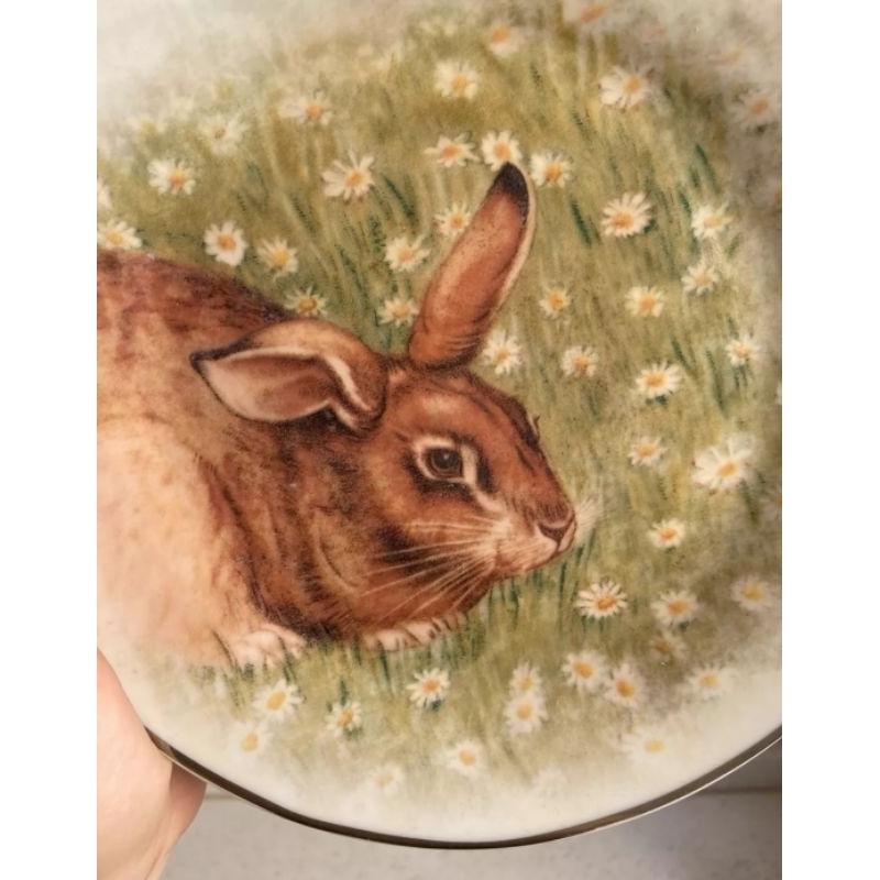 Pottery Barn陶瓷手繪風格兔子盤，一套四個一起賣-細節圖3