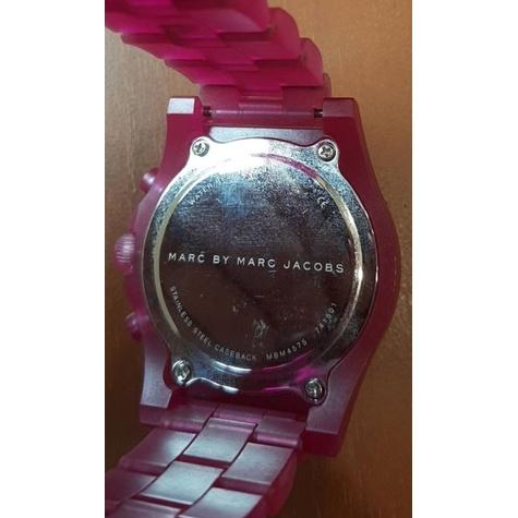 代友出售/全新品，Marc by Marc Jacobs微笑馬戲團玩色計時腕錶，桃紅色-細節圖3