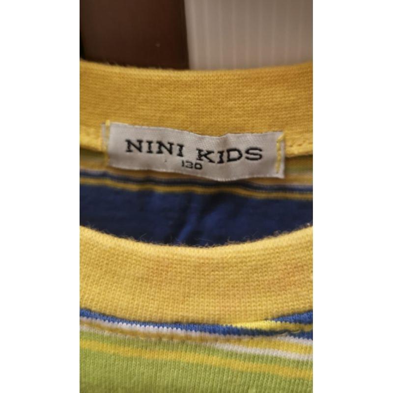 全新NINI KIDS無吊牌女童長袖洋裝，已下水清洗，小魔女、條紋圖案，尺碼130公分-細節圖4