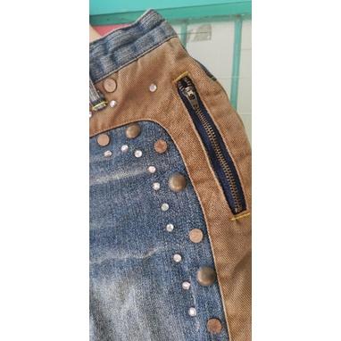 二手衣物，女士七分拼色牛仔褲-細節圖4