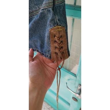 二手衣物，女士七分拼色牛仔褲-細節圖5