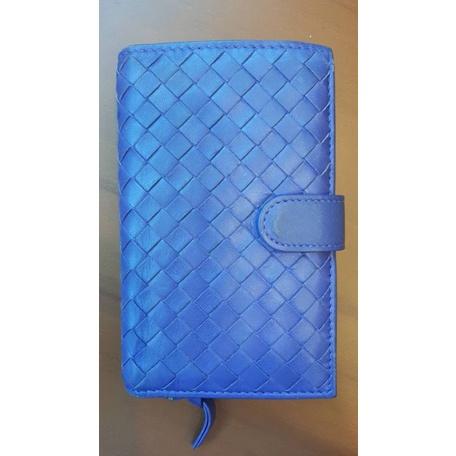 二手八成新紫色BOTTEGA VENETA拉鏈扣式中型皮夾-細節圖8