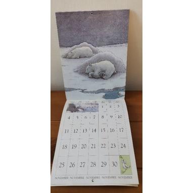 Hans de Beer絕版插畫2001年年曆，北極熊和他的朋友們-細節圖3
