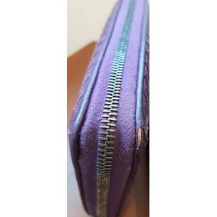 代友出售/二手有明顯瑕疵精品長皮夾，Bottega Veneta紫色拉鏈款-細節圖6