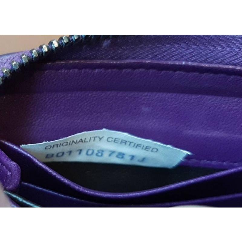代友出售/二手有明顯瑕疵精品長皮夾，Bottega Veneta紫色拉鏈款-細節圖7