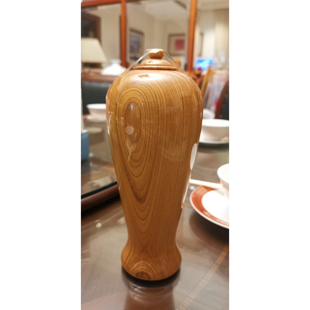 原木圓長柱型聞香瓶，周長約27公分，高度約21公分-細節圖2