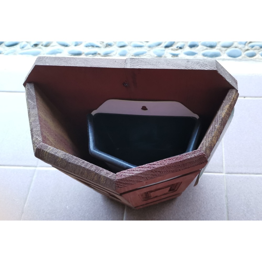 全新園藝用品，戶外加州紅木壁掛式花盆-細節圖5