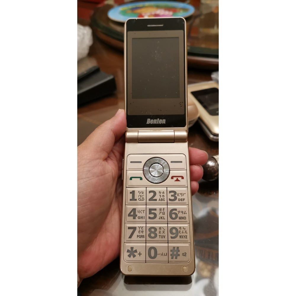 二手故障零件機，BENTEN W650金色菱格紋折疊機，無電池和電源線-細節圖3