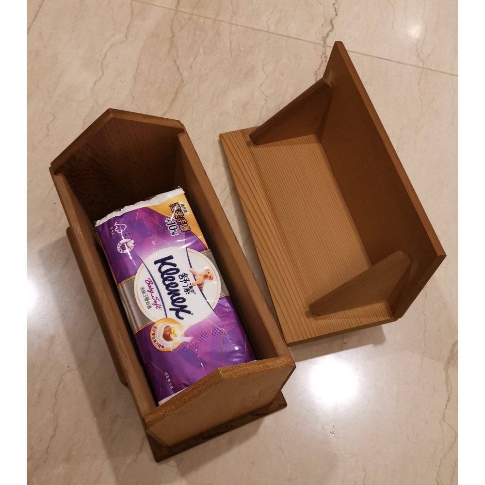 二手商品，木屋造型面紙盒-細節圖4