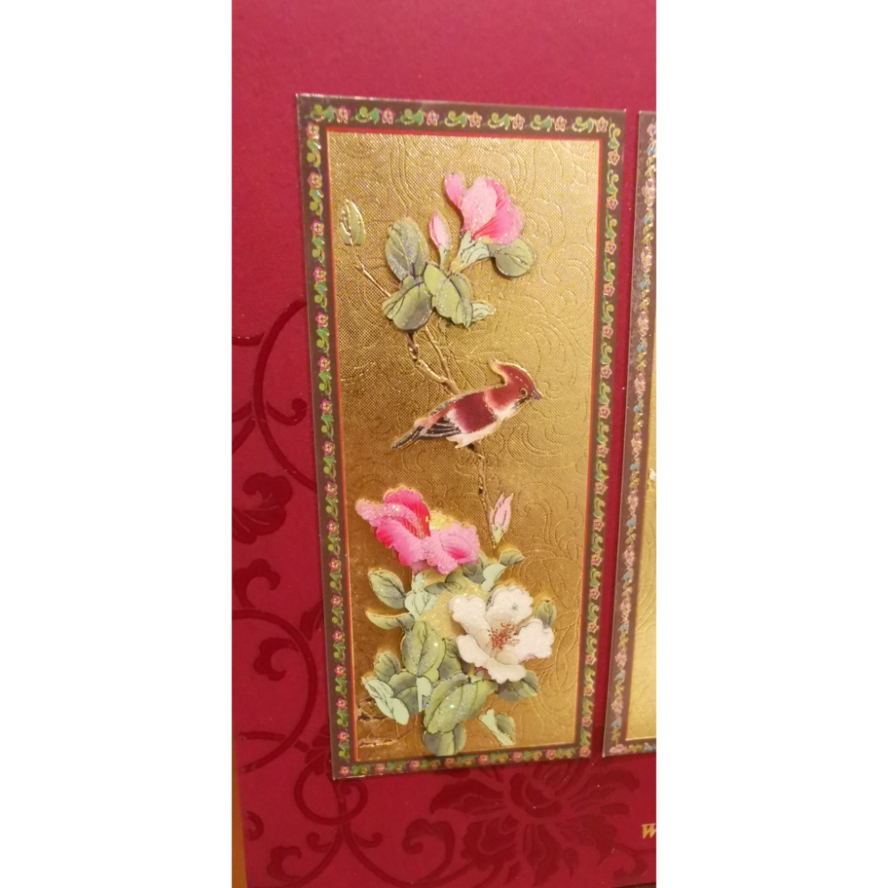 全新商品，立體國畫新年卡五張含信封，打包一起賣不拆售-細節圖4