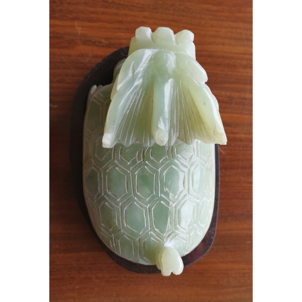 龍龜玉石擺件，附收藏錦盒與展示底座-細節圖5