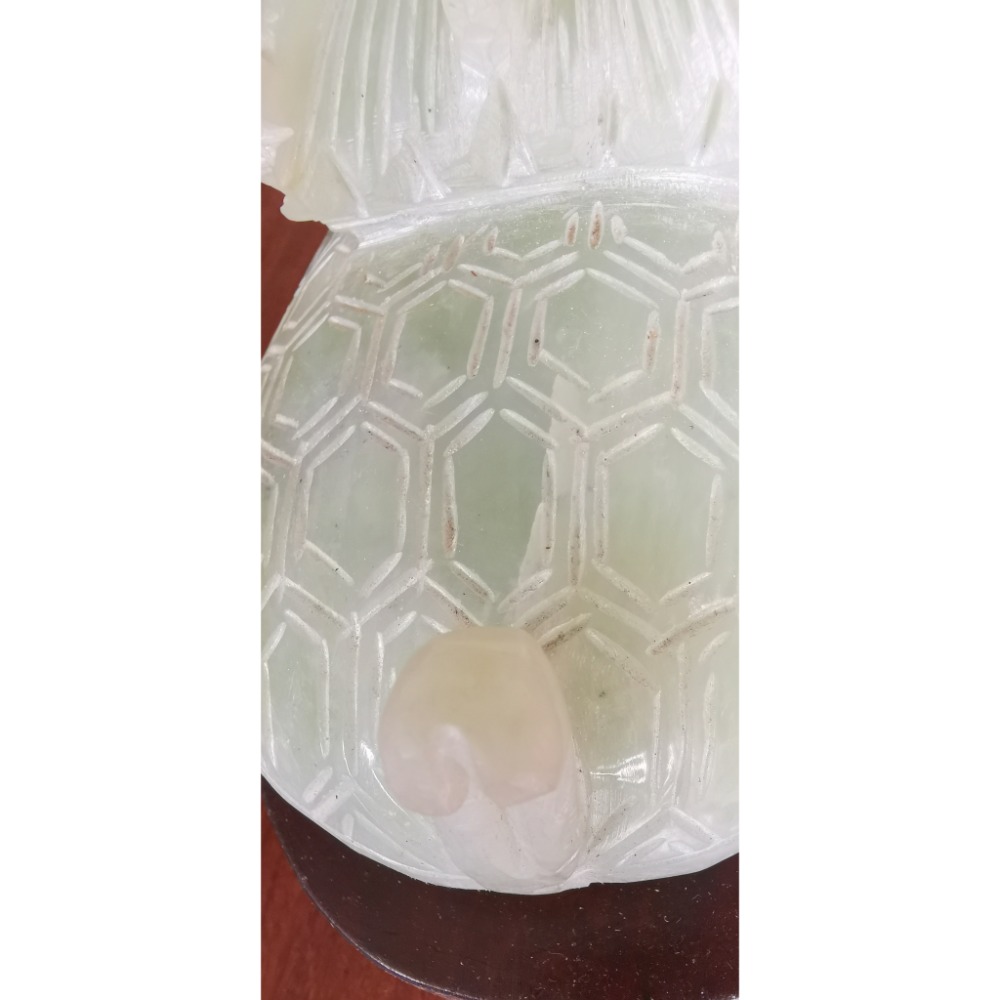 龍龜玉石擺件，附收藏錦盒與展示底座-細節圖7