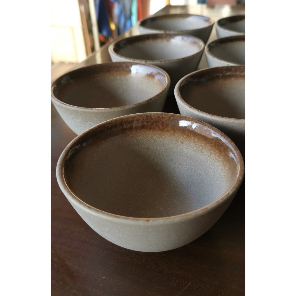 全新餐具，日式水泥灰粗陶飯碗，每個售價80元，現貨8個-細節圖2