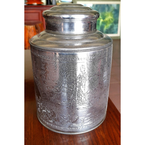 二手商品，不銹鋼茶葉收納罐，容量：三斤裝