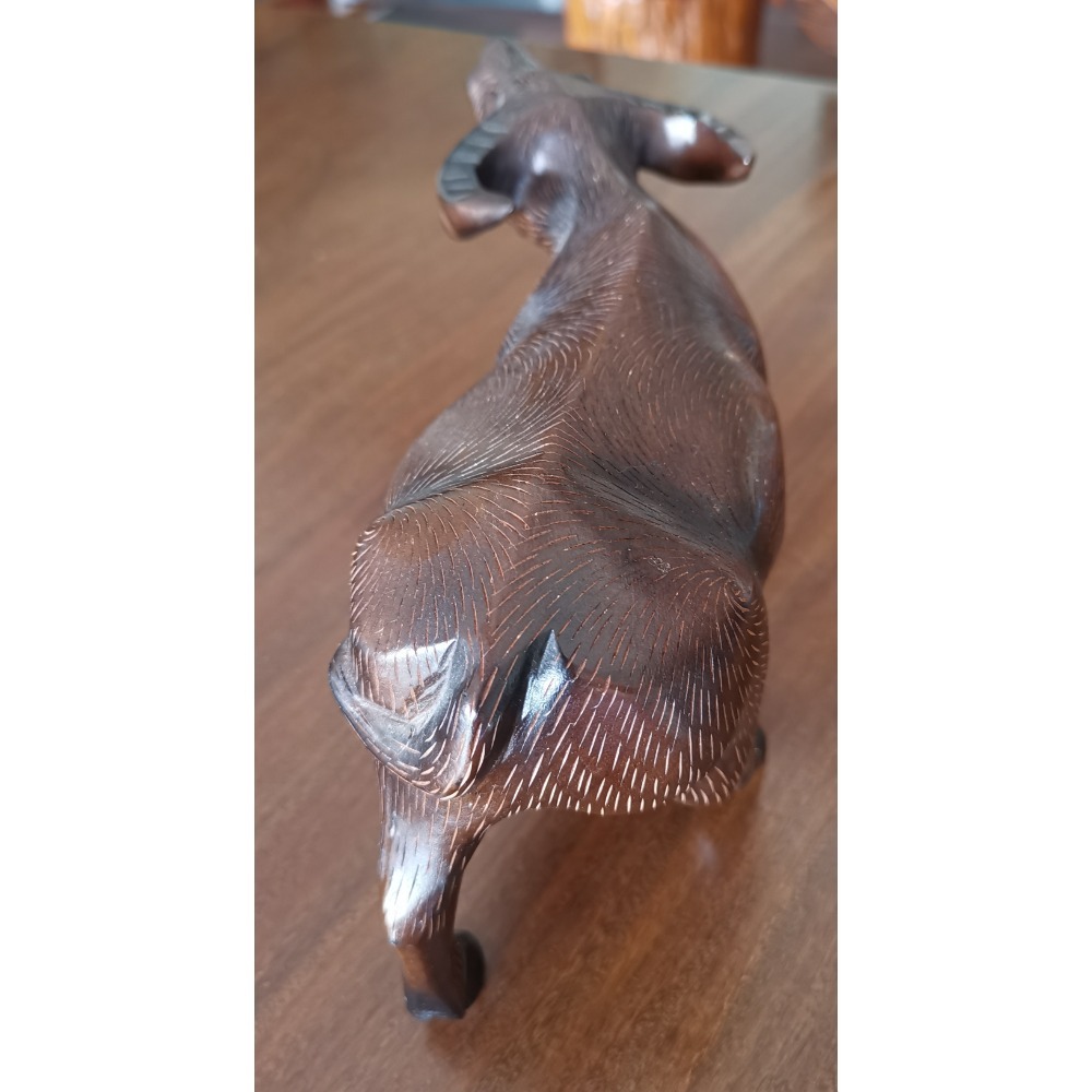 臺灣水牛木頭雕塑，尺寸：長25、寬9、高13cm-細節圖4