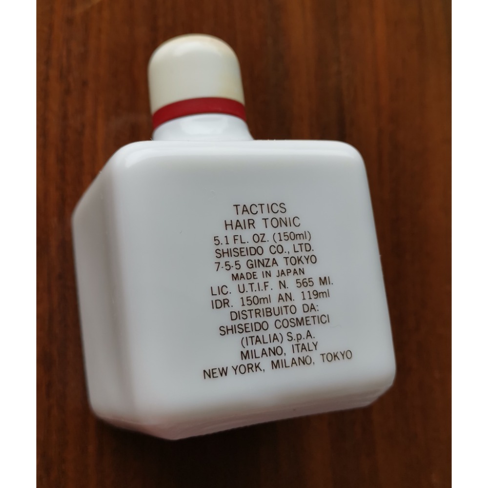 收藏品，絕版SHISEIDO TACTICS Hair Tonic頭皮水150ml裝方瓶-細節圖3