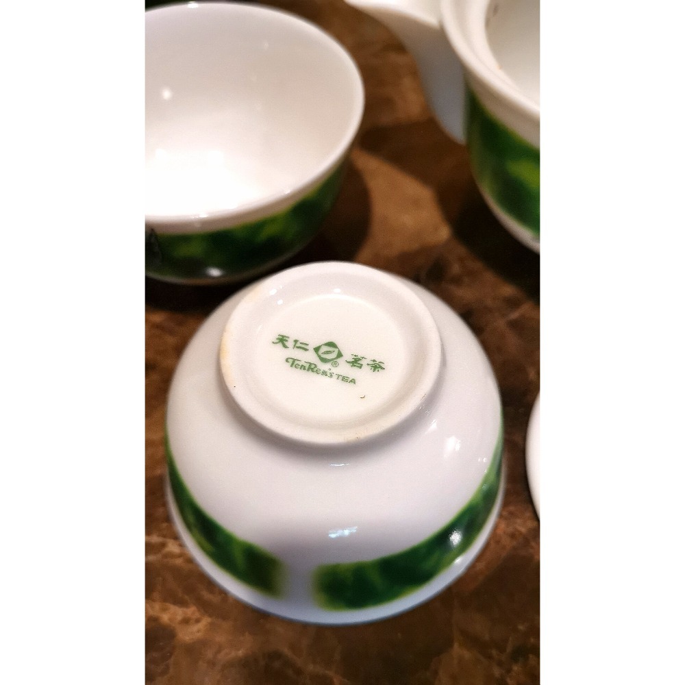 全新商品，天仁茗茶茶具組/一壺兩杯，附盒裝，另附贈兩個同花色二手茶杯-細節圖5