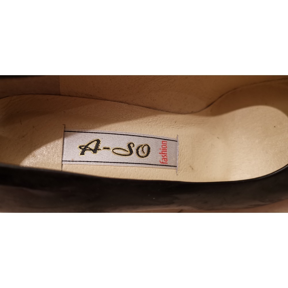 二手老時代高跟鞋（非現今環保材質），阿瘦A-SO女士黑色高跟包鞋，尺碼37號-細節圖7