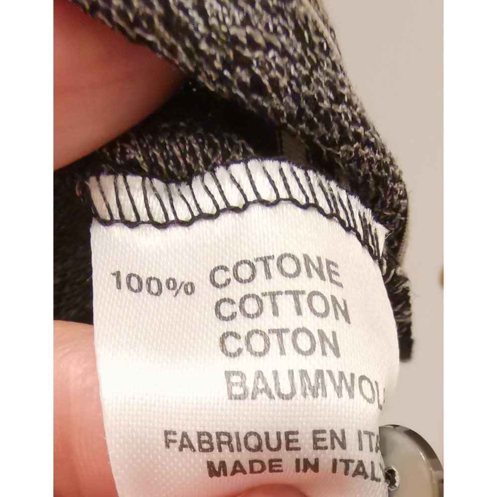 二手精品男士POLO衫，義大利製造/LANVIN黑領條紋短袖POLO衫，尺碼M號-細節圖4