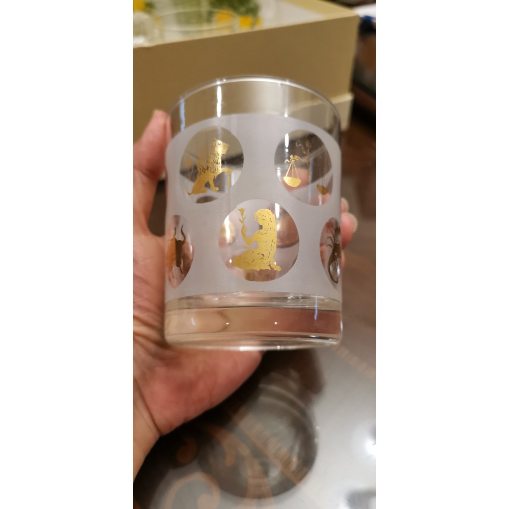 老玻璃杯，12星座描金威士忌酒杯，現貨一個-細節圖4