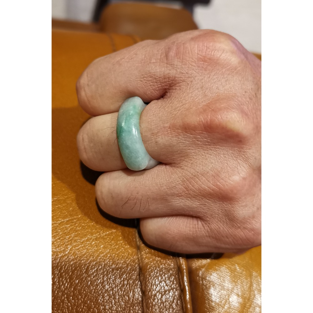 二手男士戒指，老翡翠馬鞍戒指，適合手指圍6.6cm以下-細節圖5