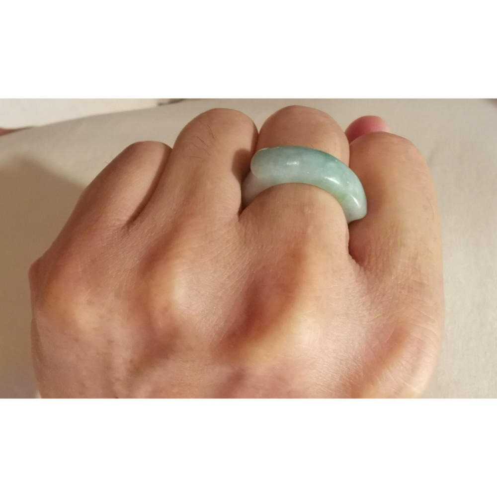 二手男士戒指，老翡翠馬鞍戒指，適合手指圍6.6cm以下-細節圖6