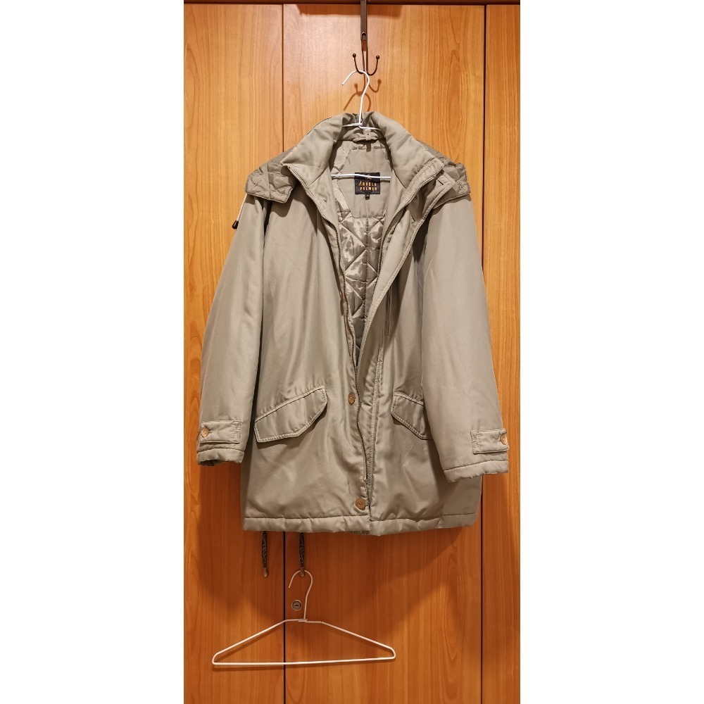 二手男士冬季外套，Arnold Palmer連帽鋪棉菱格紋內裏保暖外套，尺碼M號-細節圖2