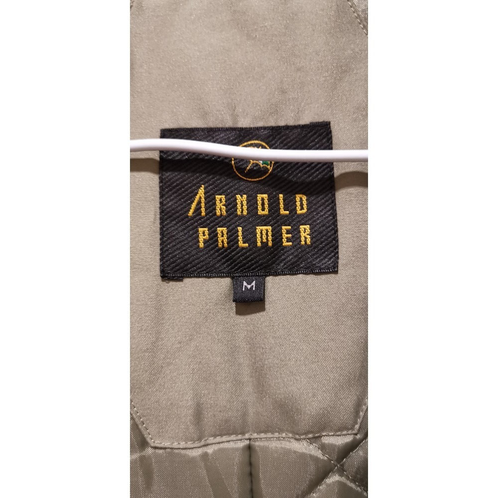 二手男士冬季外套，Arnold Palmer連帽鋪棉菱格紋內裏保暖外套，尺碼M號-細節圖4