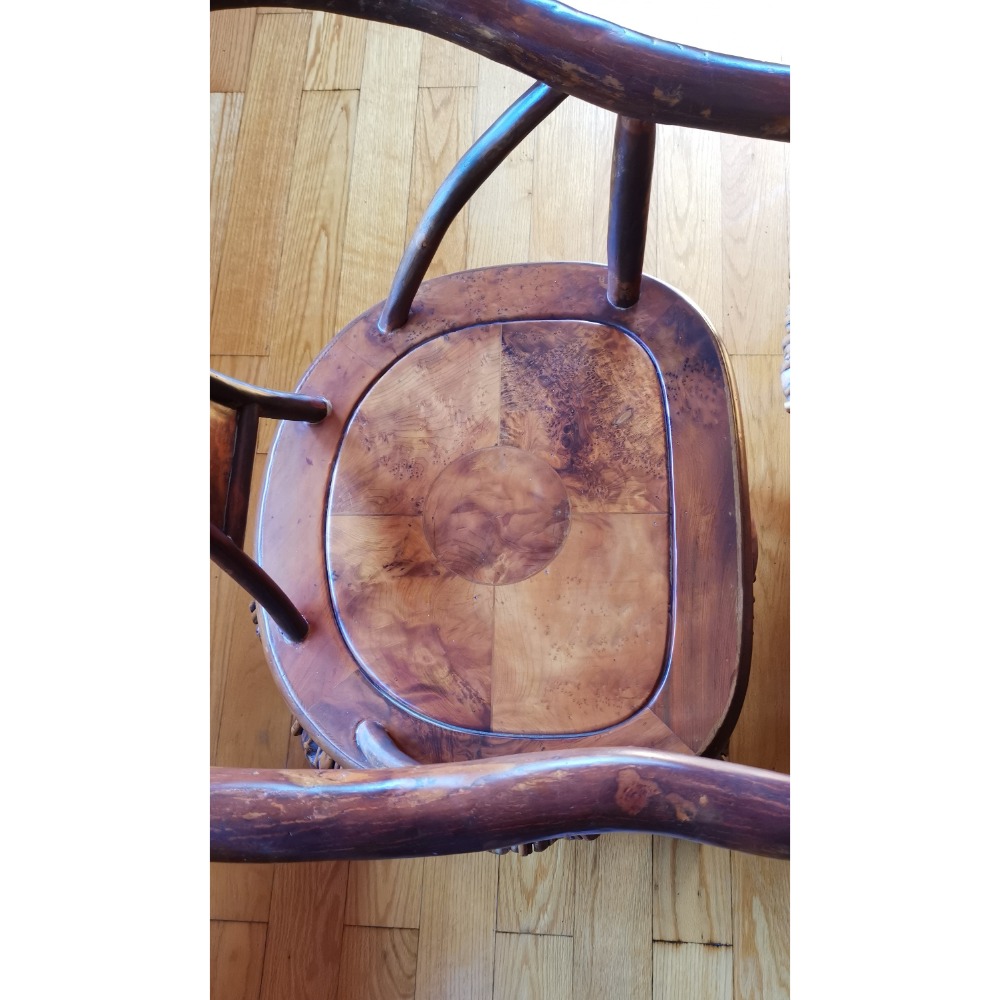 有興趣的買家請先留言。原木桌椅，一桌四椅，整套出售。-細節圖5