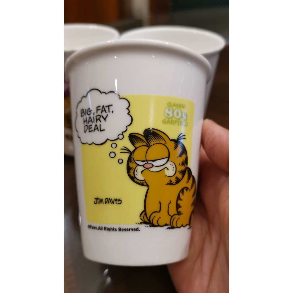二手餐具，加菲貓瓷器茶杯，一組四個打包一起賣-細節圖3
