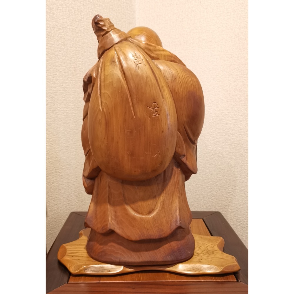 收款後才出貨！郵局寄送！運費外加150！木雕收藏品，招財進寶彌勒佛-細節圖3