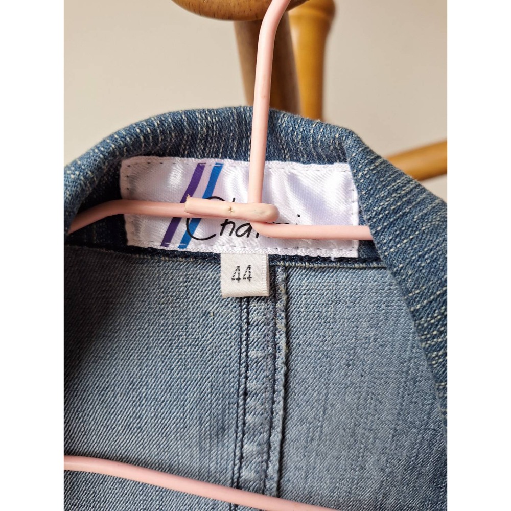 二手女士牛仔亮片珠花外套-細節圖3