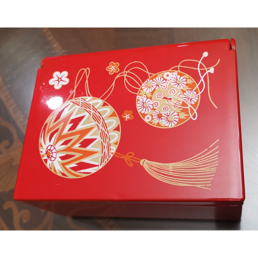 50年老收藏，日本朱紅大漆附鏡收納盒-細節圖3