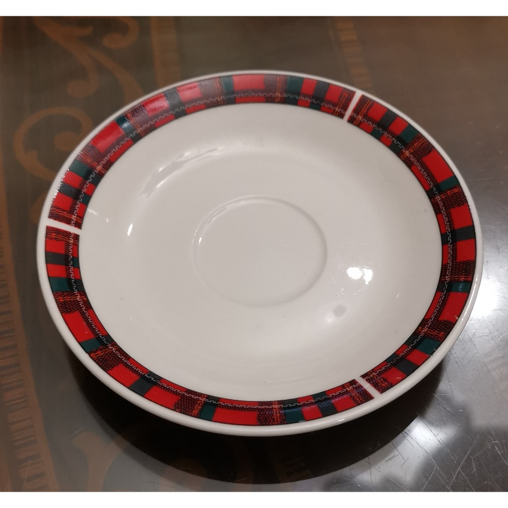 二手espresso蘇格蘭格紋咖啡杯組，韓國製造-細節圖4