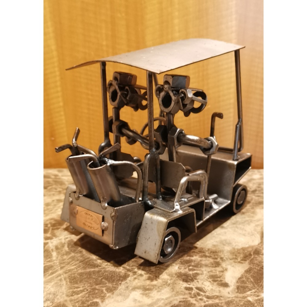 二手收藏品，德國Hinz & Kunst螺帽及不銹鋼鐵雕塑，高爾夫球車-細節圖2