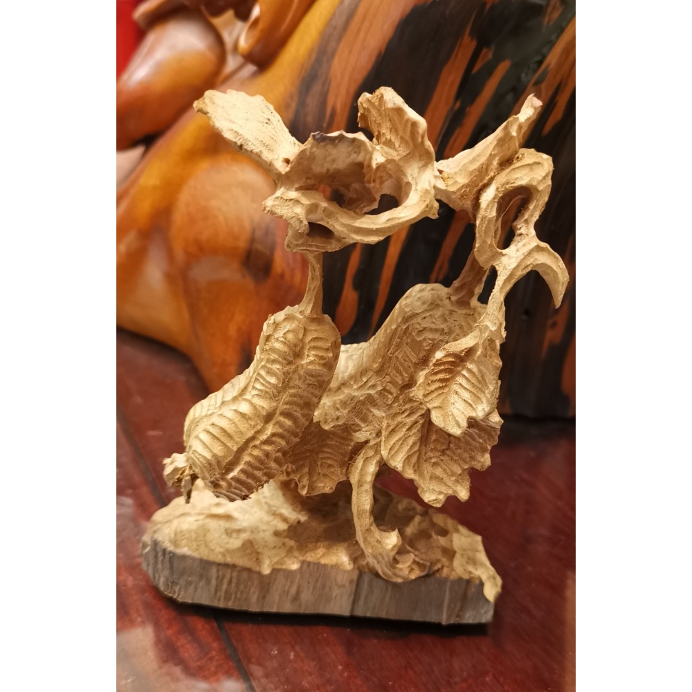 蔡承勇木雕作品，瓜瓞綿綿，底部有落款-細節圖4