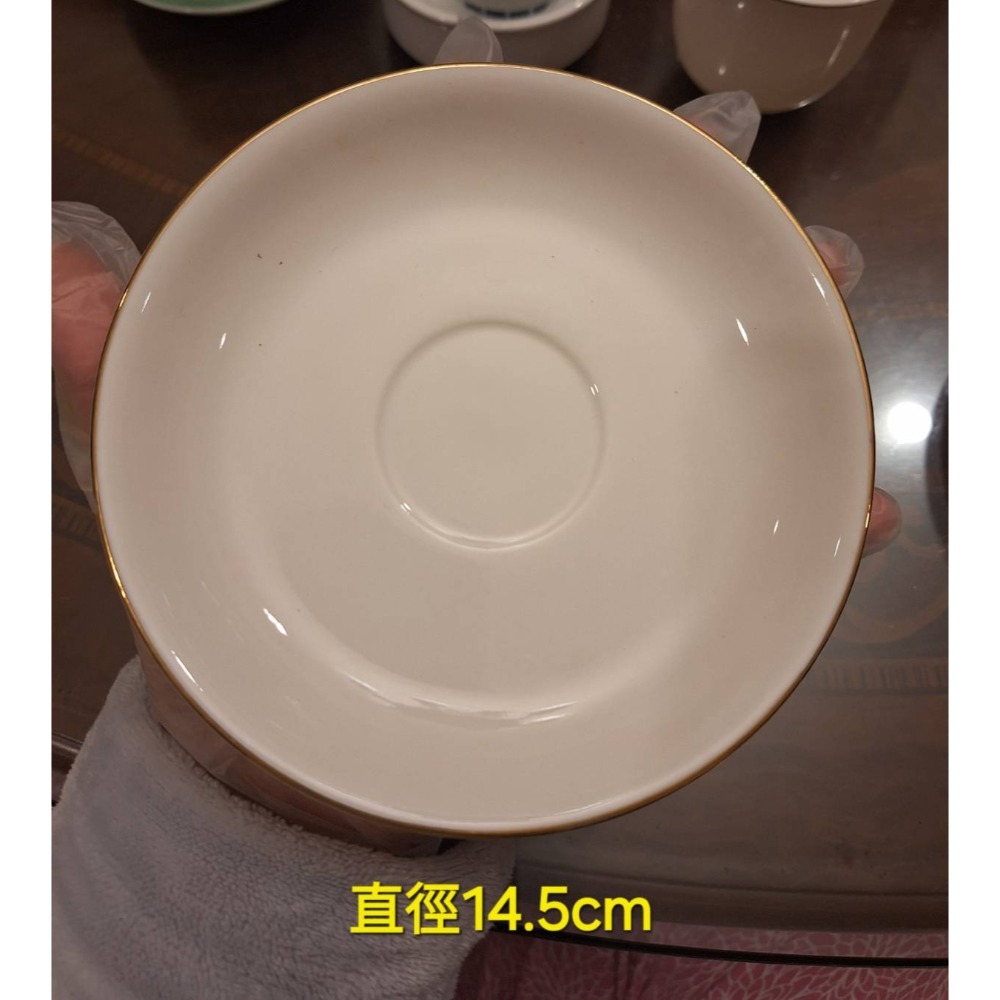 二手餐具,雀巢白瓷金邊咖啡杯組,一杯兩盤, 三件商品打包一起賣-細節圖2