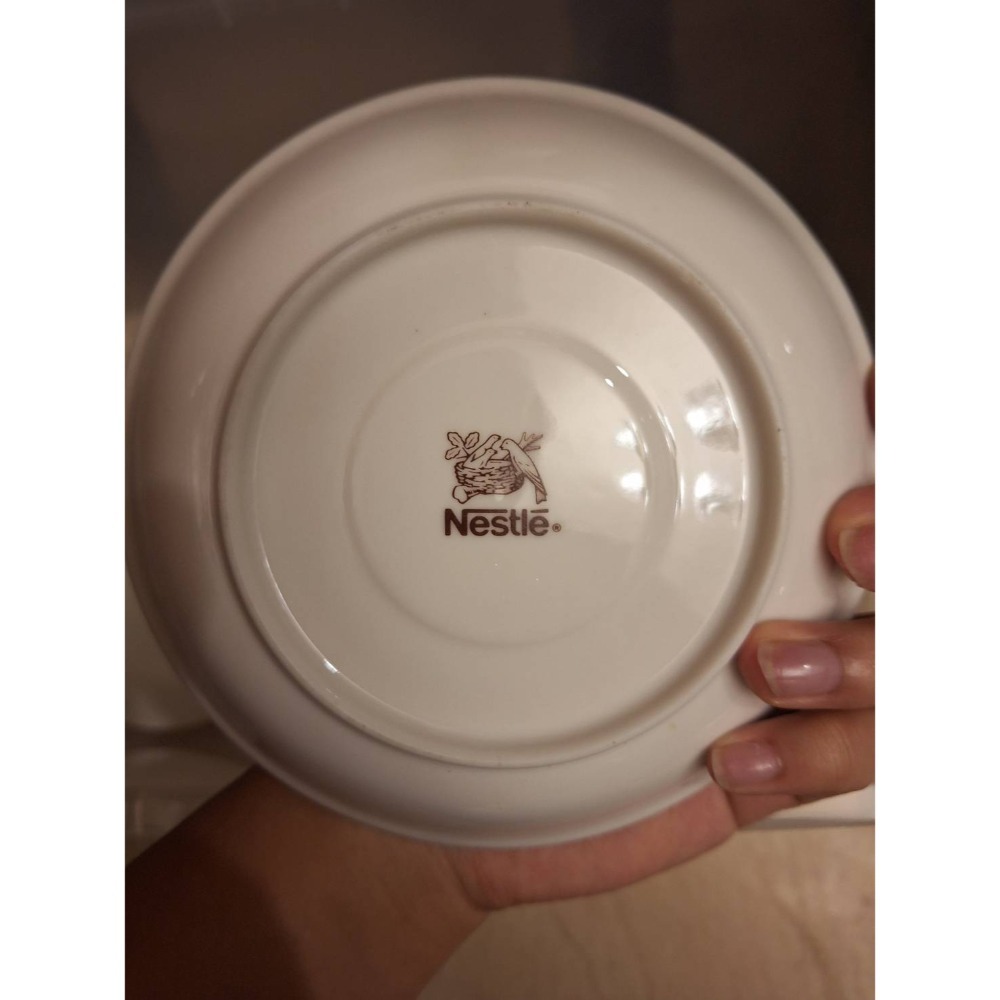 二手餐具,雀巢白瓷金邊咖啡杯組,一杯兩盤, 三件商品打包一起賣-細節圖3