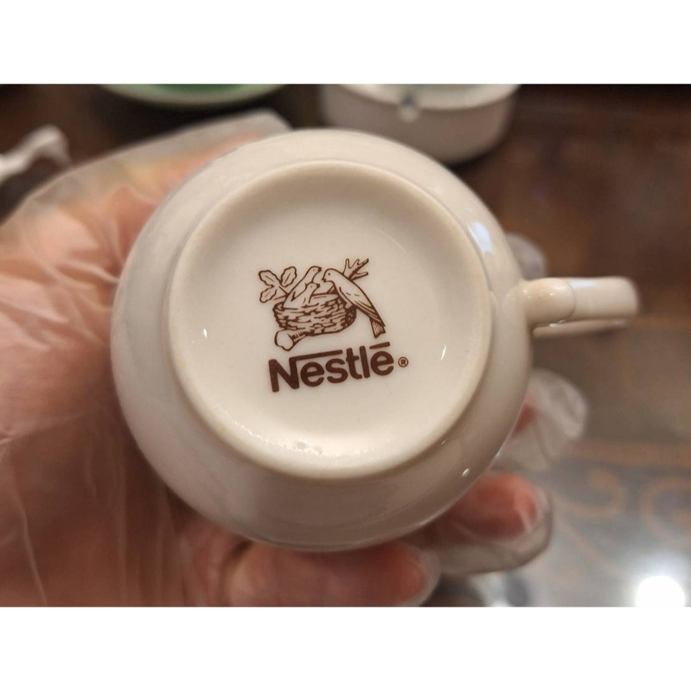 二手餐具,雀巢白瓷金邊咖啡杯組,一杯兩盤, 三件商品打包一起賣-細節圖5