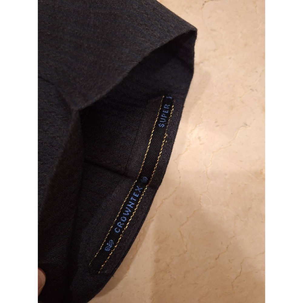 二手男士手工訂製灰黑色羊毛西裝褲-細節圖4