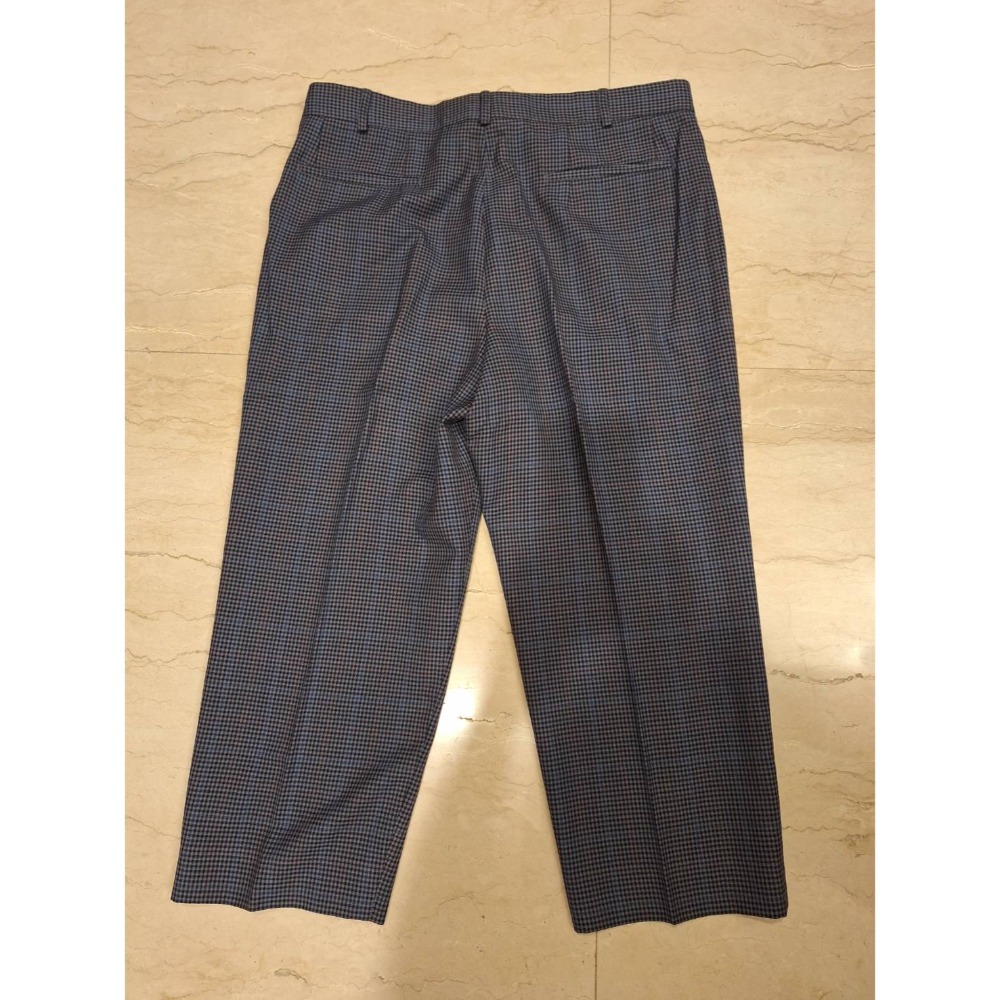 二手男士手工訂製千鳥格紋輕薄羊毛西裝褲-細節圖2