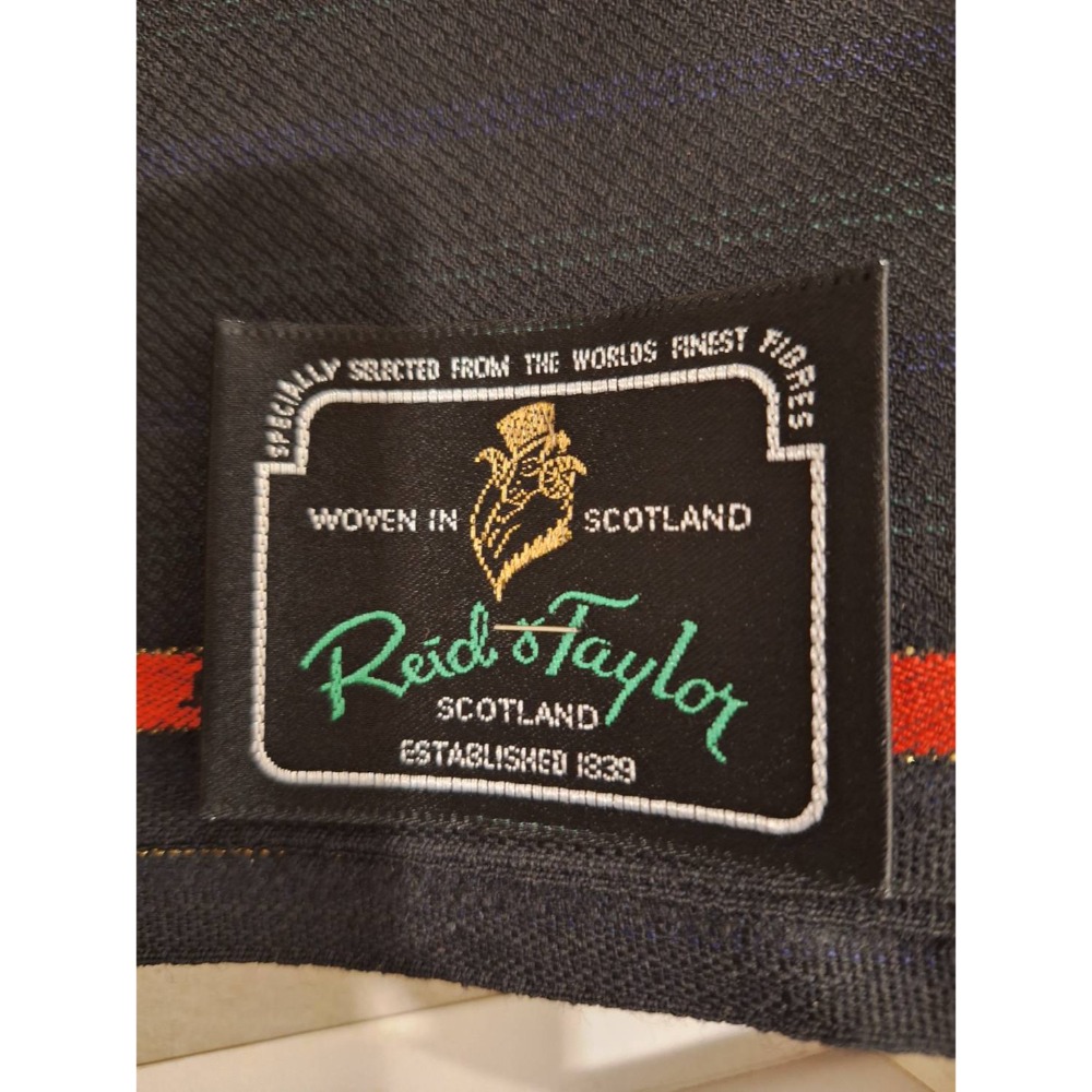 全新100%羊毛布料，蘇格蘭原裝Reid & Taylor黑底帶綠色細條紋，可做三件套-細節圖4
