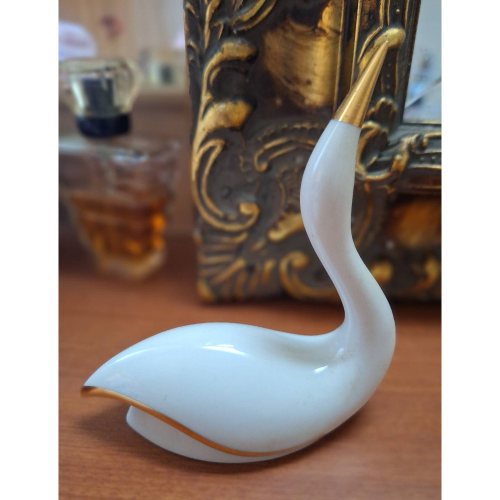 二手商品, 白天鵝帶金邊小擺飾, 商品狀況良好, 可當首飾收納架-細節圖2